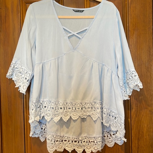 NWOT Dusty Blue Top - Picture 1 of 5